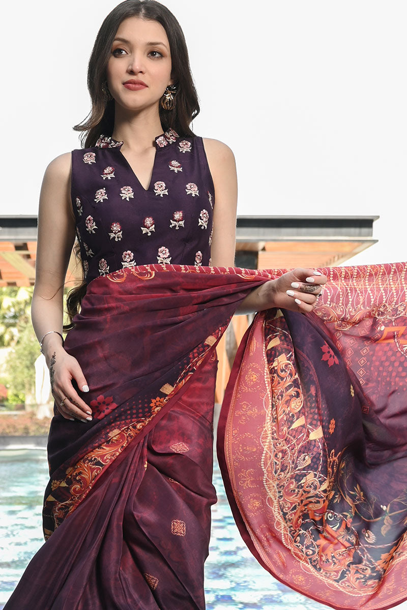 Vintage Voilet Saree