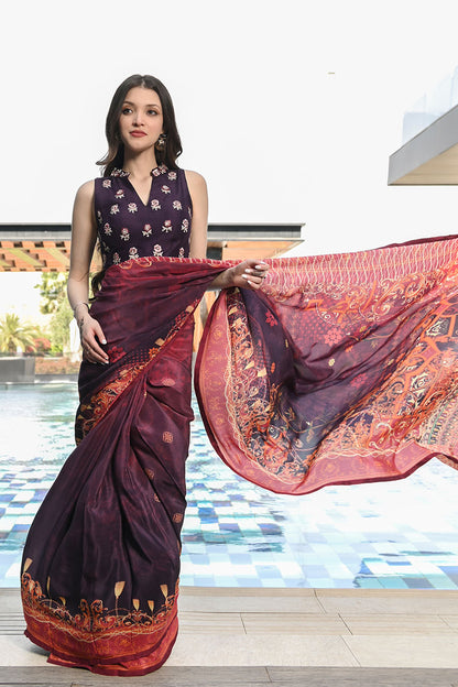 Vintage Voilet Saree
