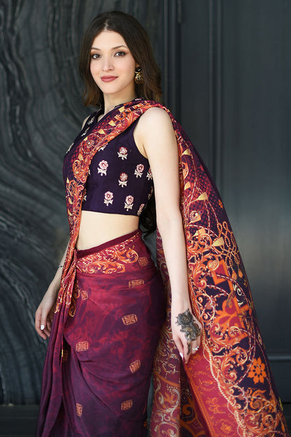 Vintage Voilet Saree