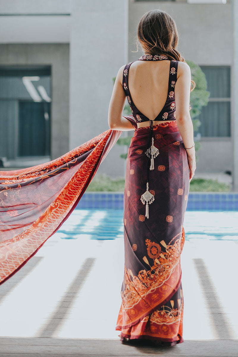 Vintage Voilet Saree