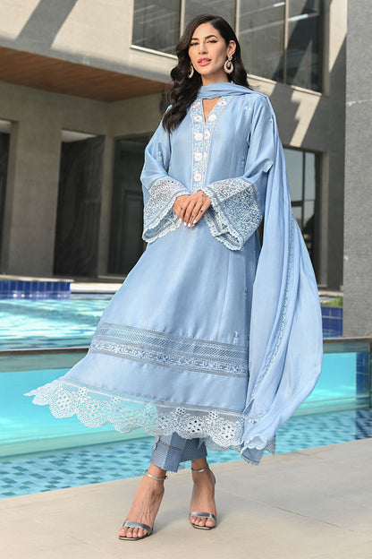 Crystal Blue Shirt and Dupatta