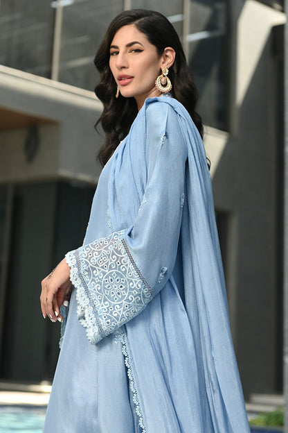 Crystal Blue Shirt and Dupatta