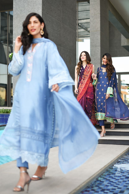 Crystal Blue Shirt and Dupatta