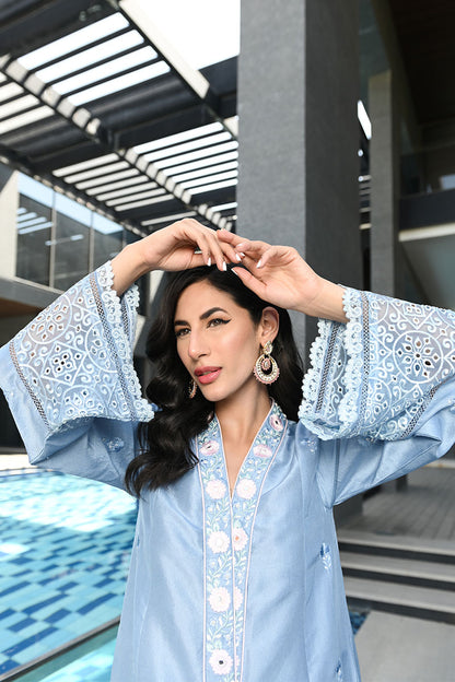 Crystal Blue Shirt and Dupatta
