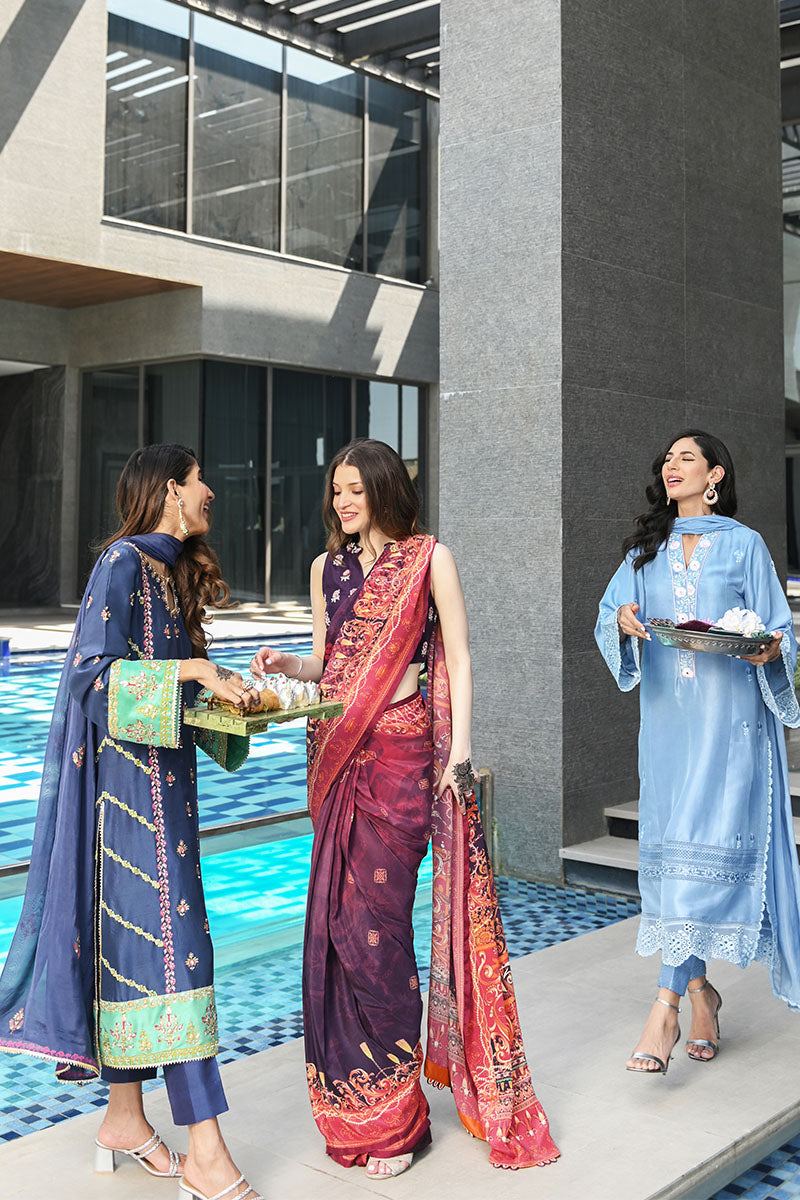 Crystal Blue Shirt and Dupatta