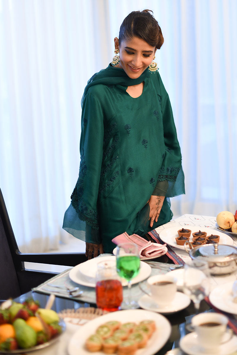 Deep Lake Shirt and Dupatta