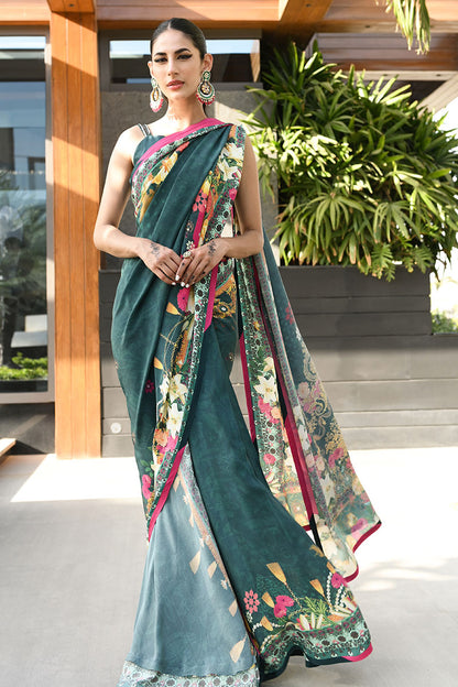 Deep Teal Saree