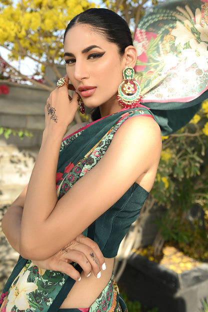 Deep Teal Saree