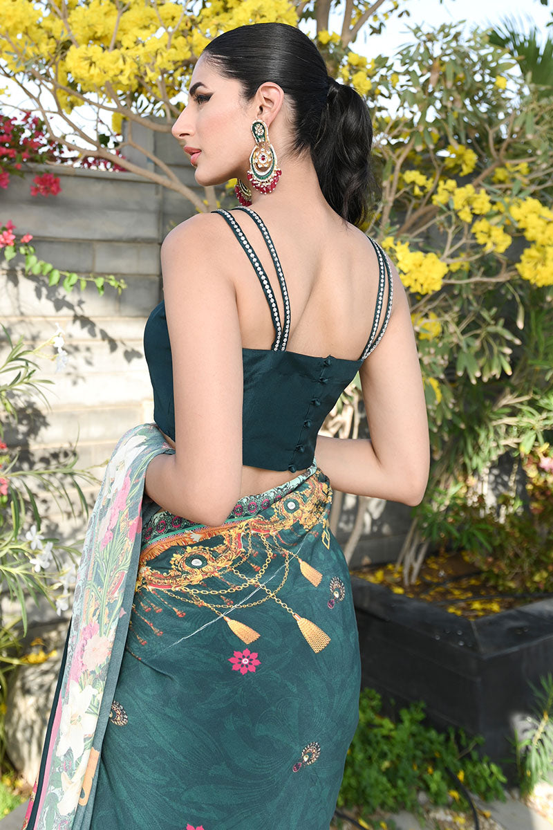 Deep Teal Saree