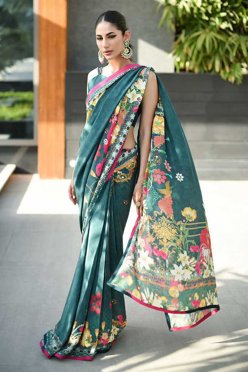 Deep Teal Saree