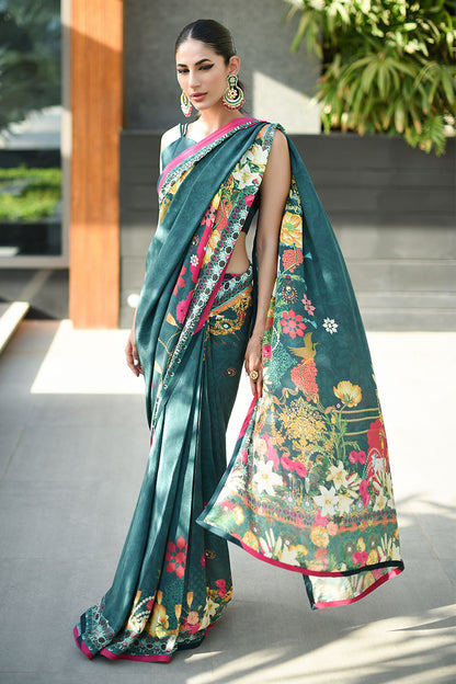 Deep Teal Saree