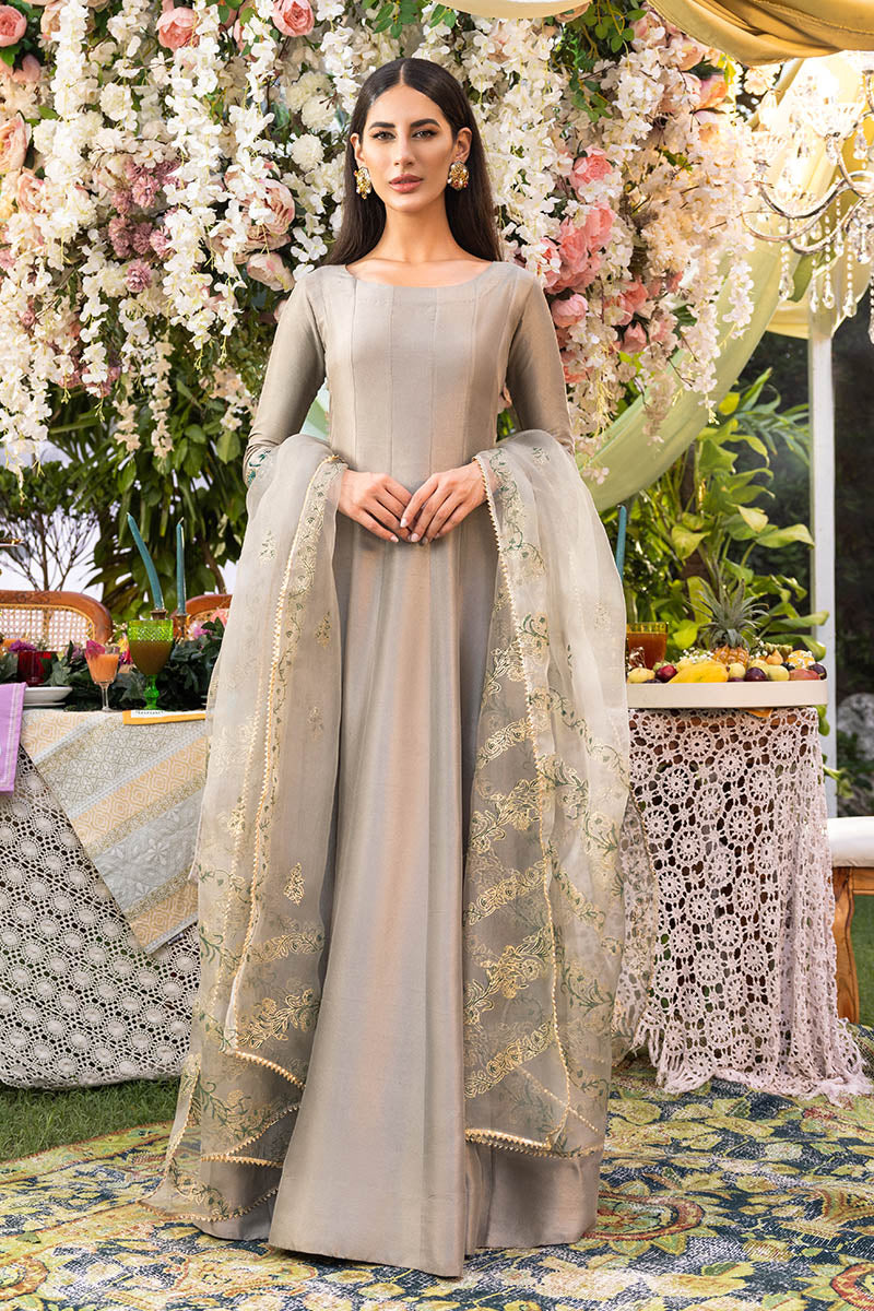 Pebble Grey Kalidaar and Dupatta