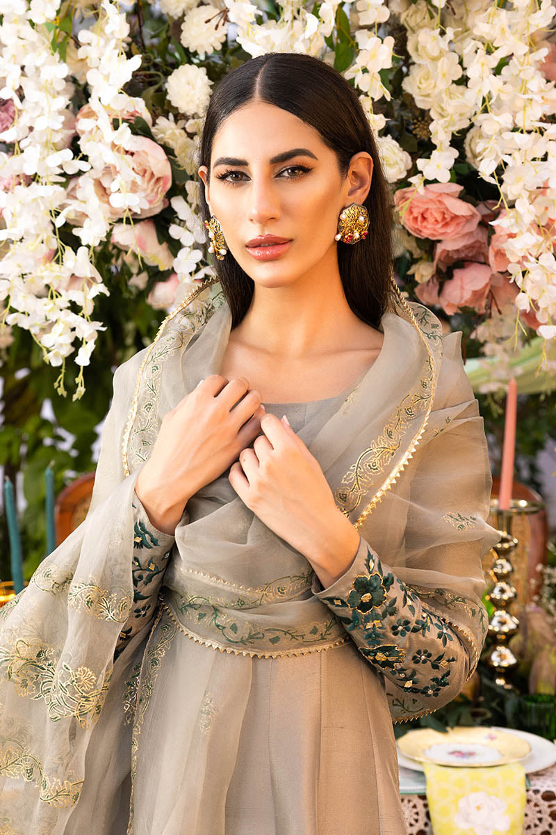 Pebble Grey Kalidaar and Dupatta