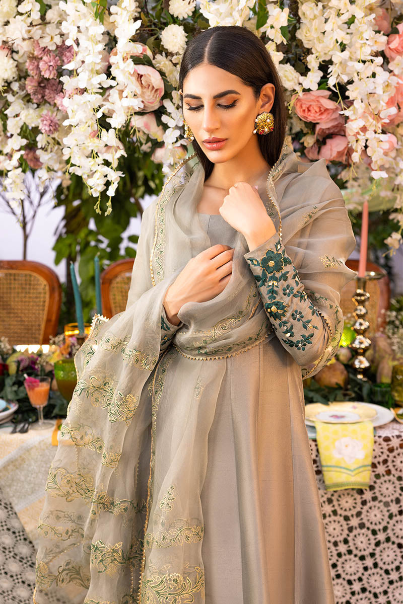 Pebble Grey Kalidaar and Dupatta