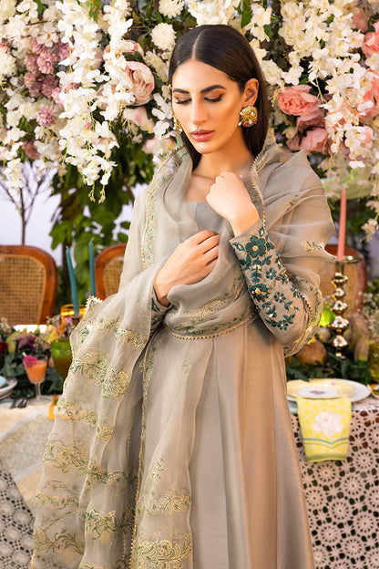 Pebble Grey Kalidaar and Dupatta