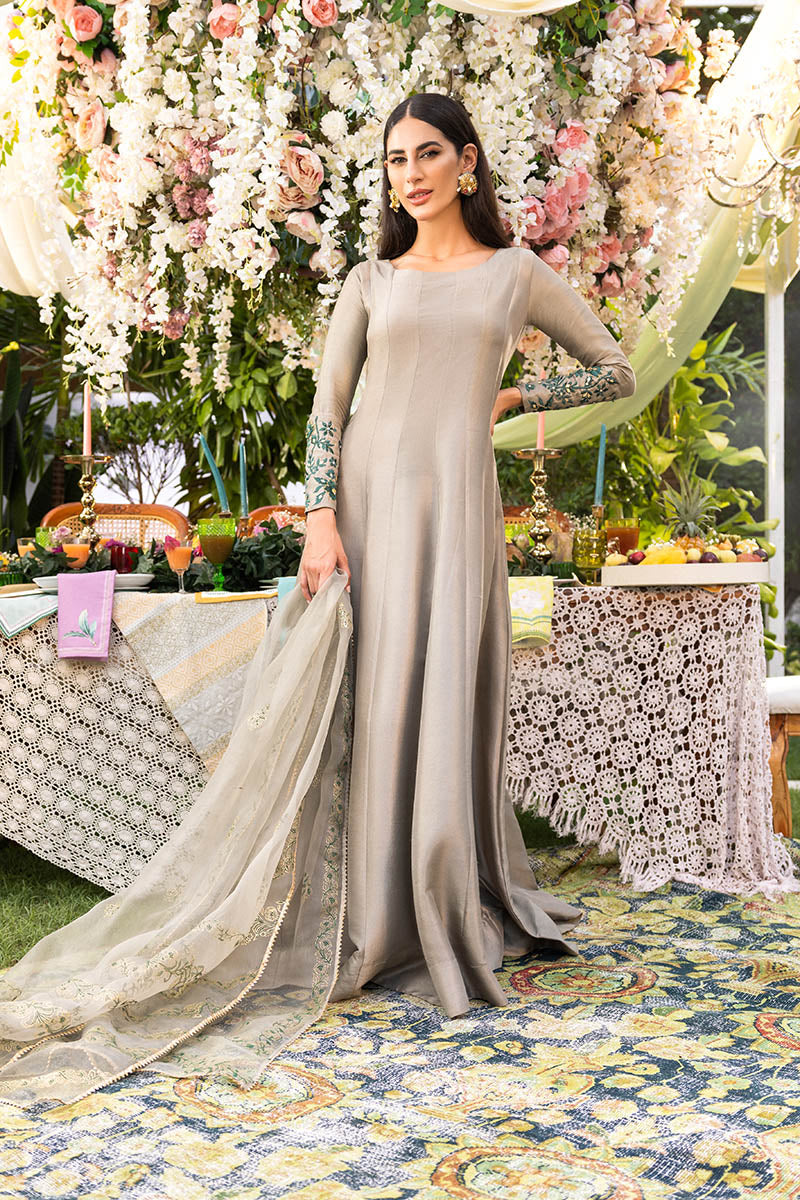 Pebble Grey Kalidaar and Dupatta
