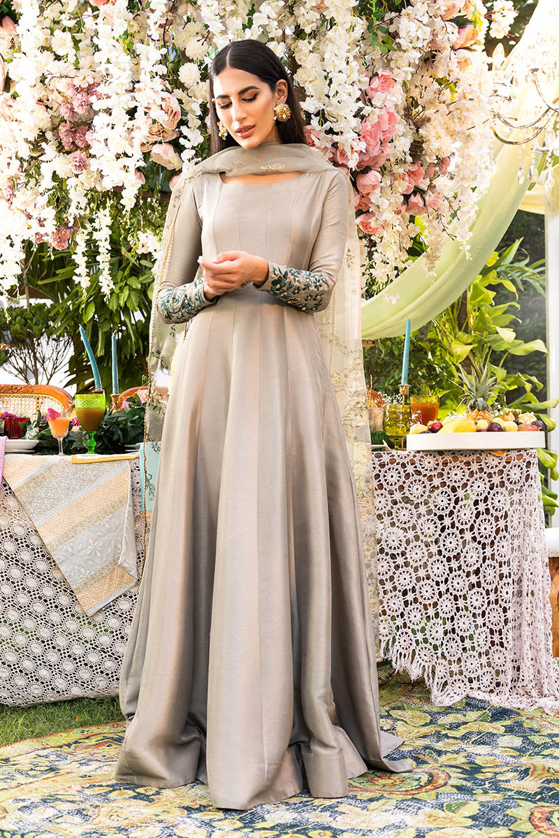 Pebble Grey Kalidaar and Dupatta