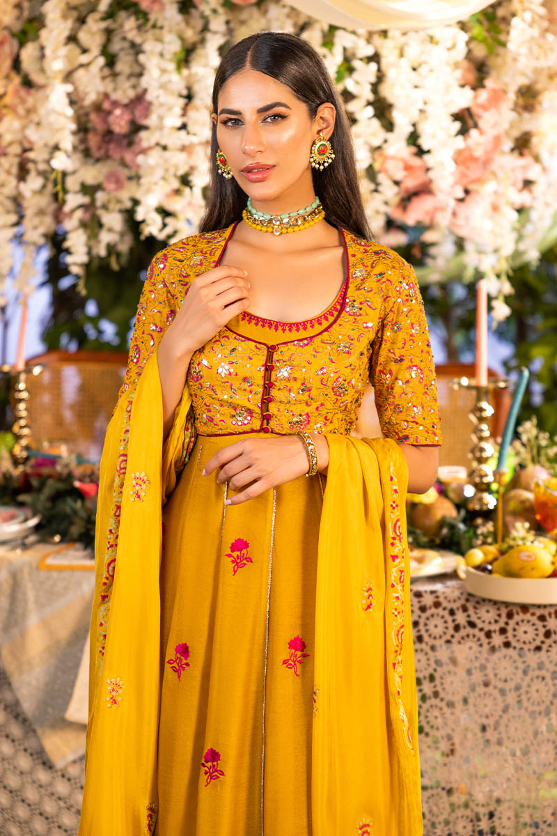 Apricot Kalidaar and Dupatta