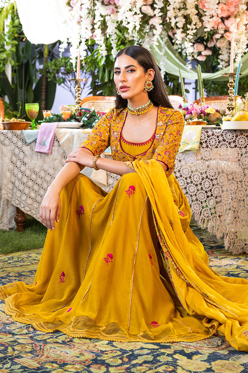 Apricot Kalidaar and Dupatta