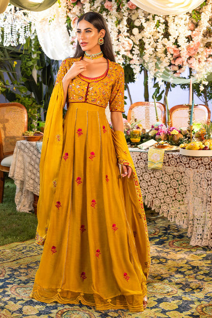 Apricot Kalidaar and Dupatta