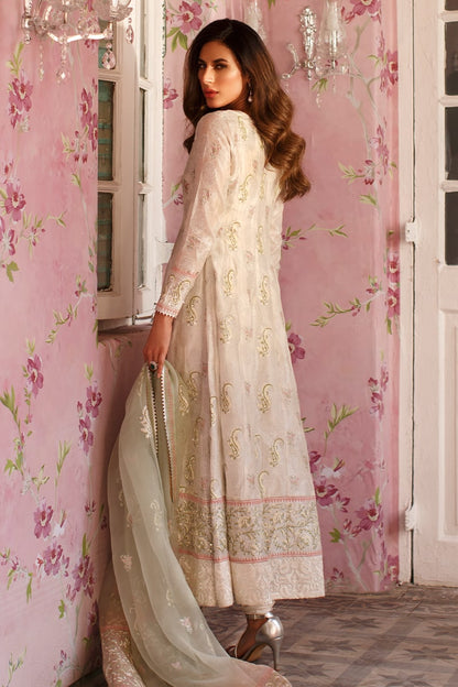 Floral azure Kalidaar and Dupatta With Pants