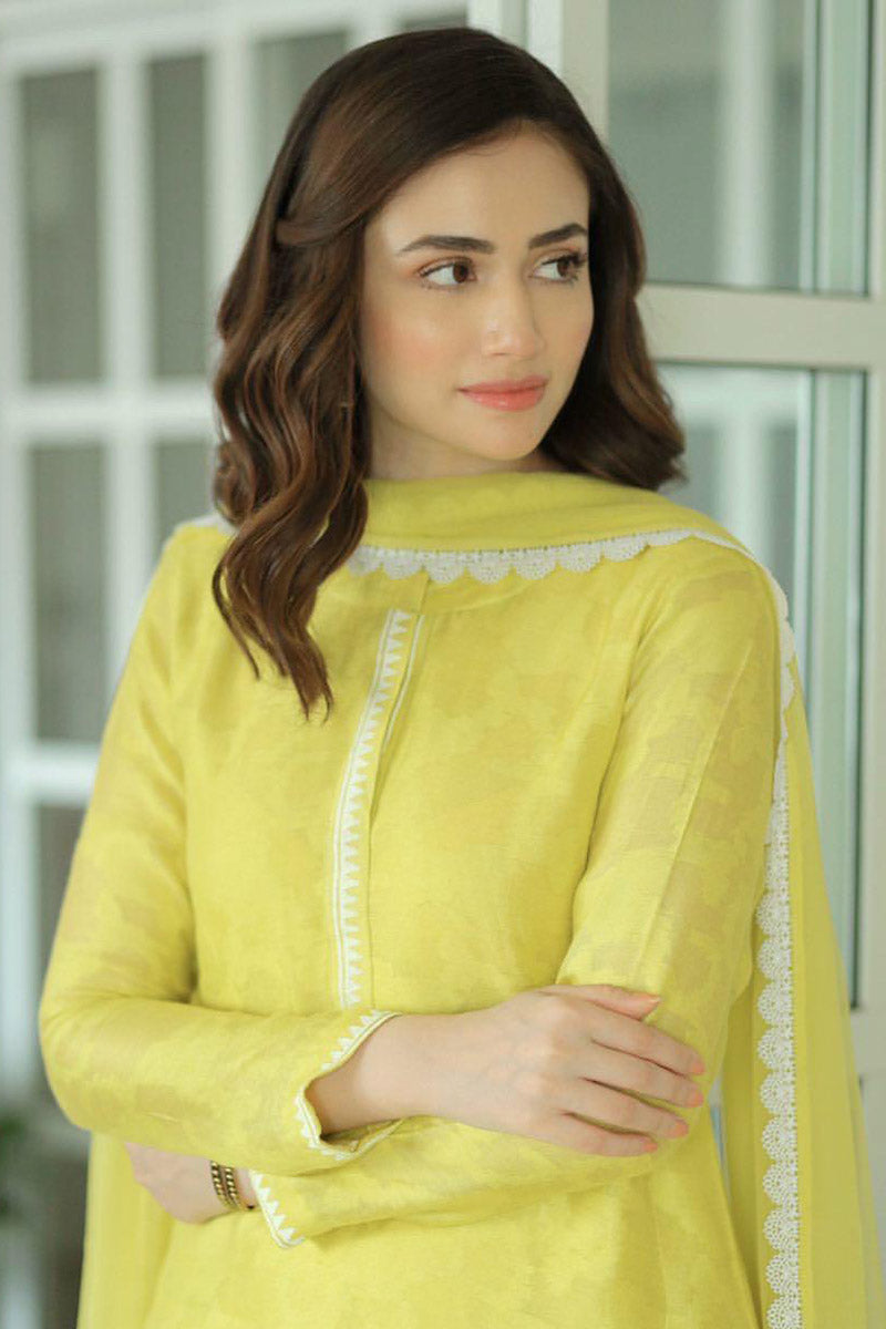 Floating Pearl Shirt and Dupatta With Pants