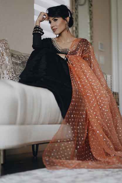 Dead Rose Kalidaar and Dupatta With Pants