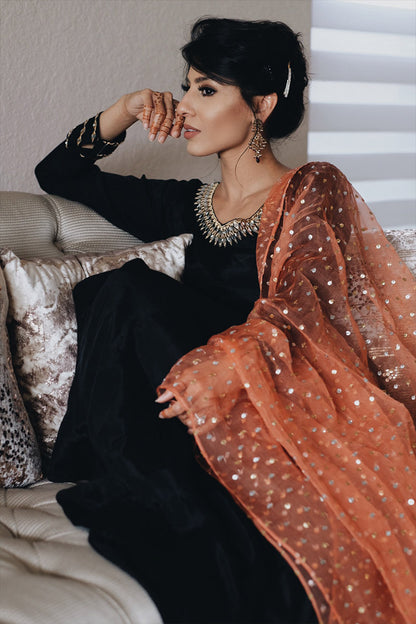 Dead Rose Kalidaar and Dupatta With Pants
