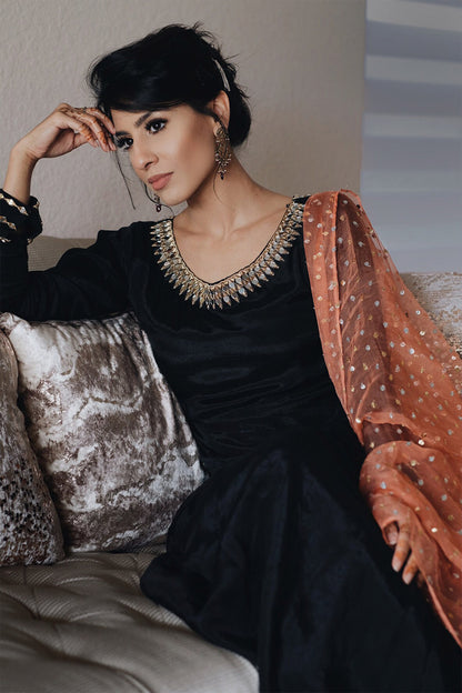 Dead Rose Kalidaar and Dupatta With Pants