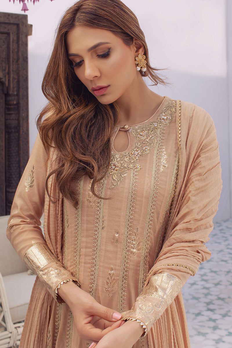 Taupe Kalidar and Dupatta