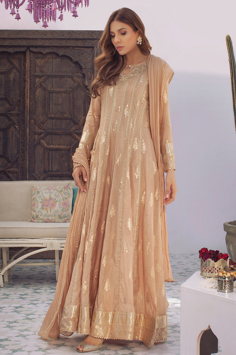 Taupe Kalidar and Dupatta
