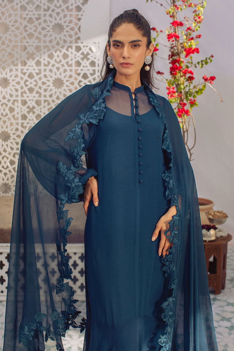 Midnight Blossom Shirt and Dupatta