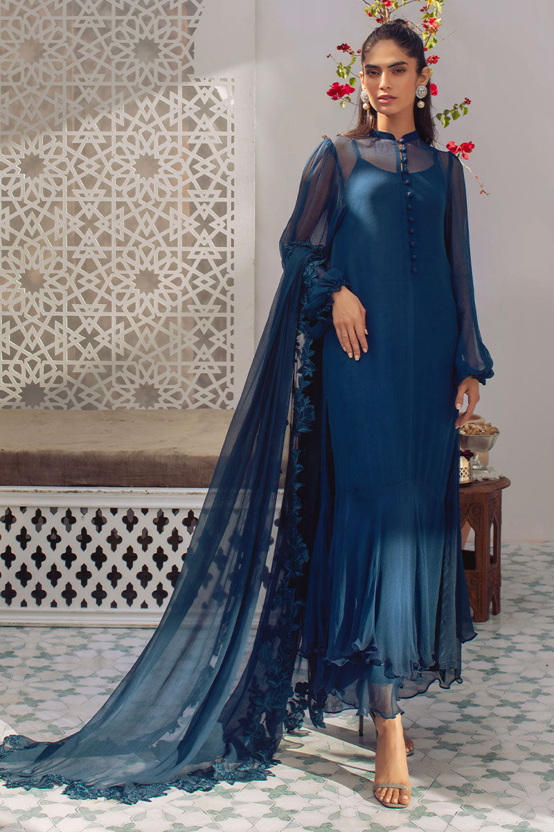 Midnight Blossom Shirt and Dupatta