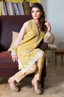 Picture of Lime green embroidered kurta