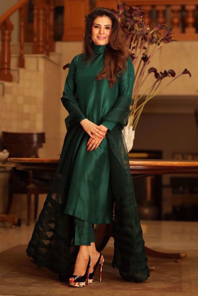 Wonderful Green Silk Designer Long Gown for Eid WJ027211