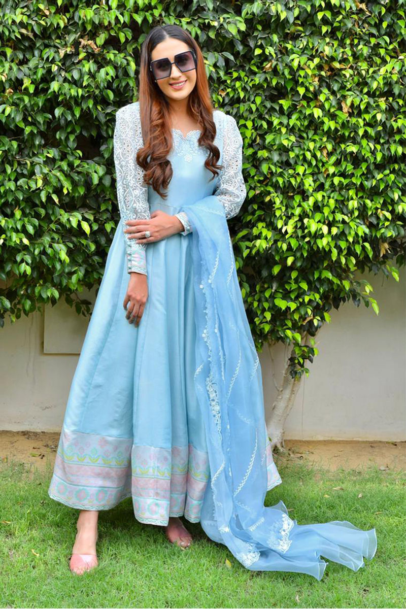 Blue ethnic dress on sale