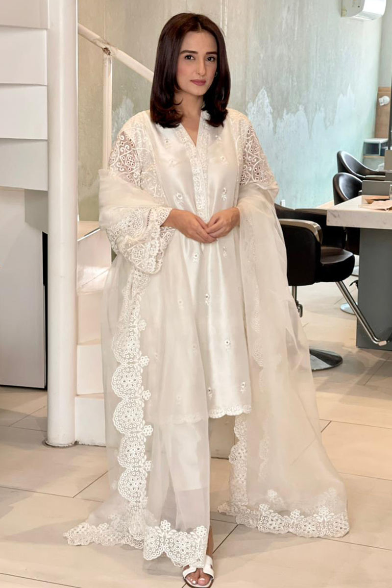 Lily White | Pakistani white dress, Pakistani formal dresses, White dresses  online