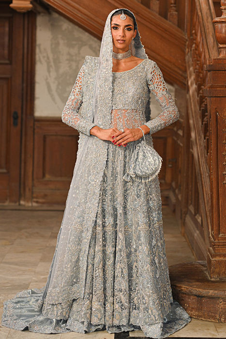 Grey and pink walima dress clearance