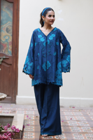 Picture of Donatella - Pure Raw Silk Pants